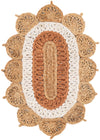 Woven Seaside Jute Collection Area Rug - Coastalhaven (Natural White Orange Pink) Oval Natural White Orange Pink  lifestyle 2