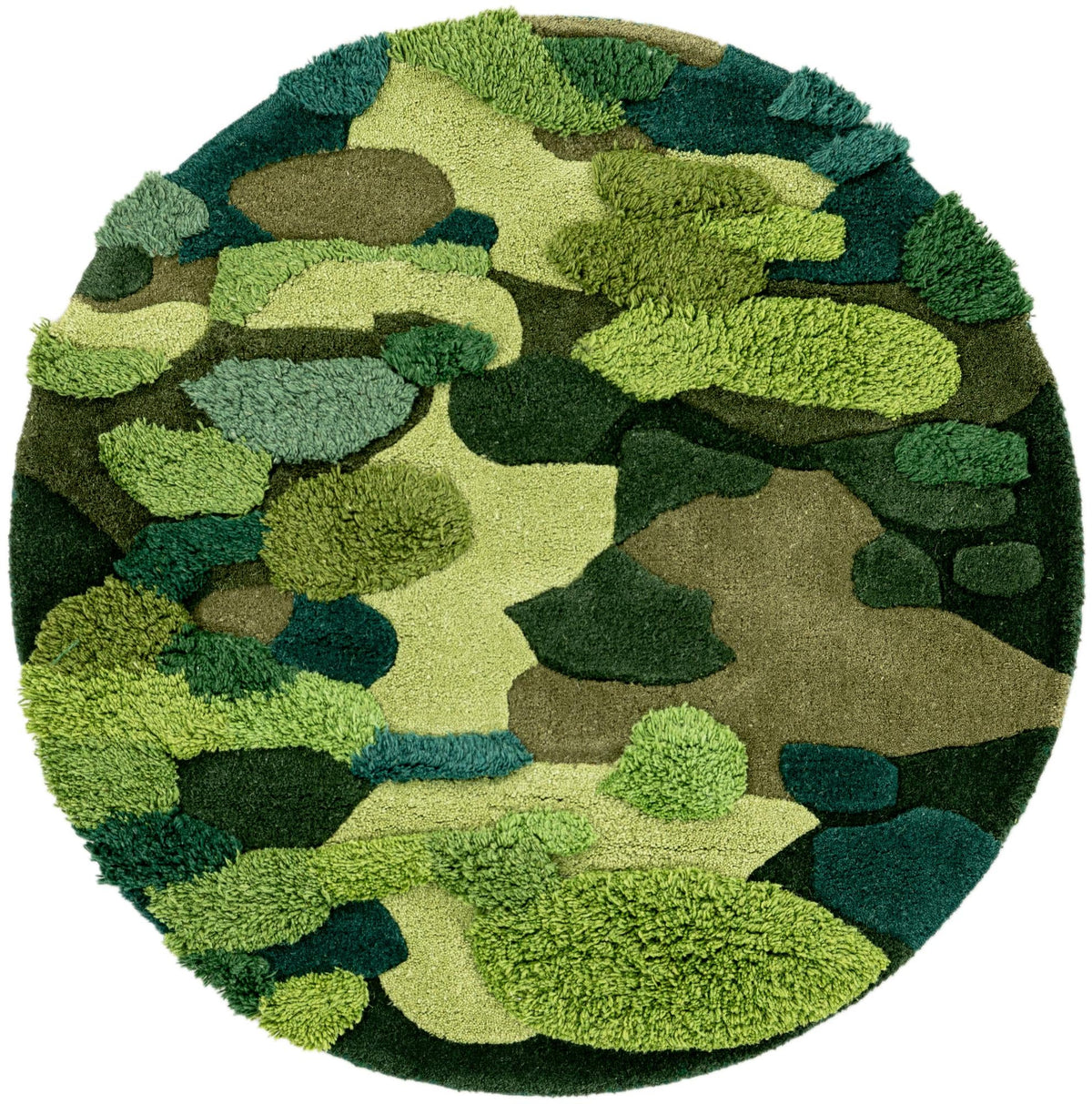 Forest Floor Oasis Collection Area Rug - Fernwood Round Green Main