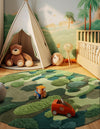 Forest Floor Oasis Collection Area Rug - Fernwood Round Green  lifestyle 2