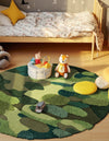 Forest Floor Oasis Collection Area Rug - Fernwood Round Green  lifestyle 3