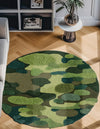 Forest Floor Oasis Collection Area Rug - Fernwood Round Green  lifestyle 4