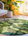 Forest Floor Oasis Collection Area Rug - Fernwood Round Green  lifestyle 6