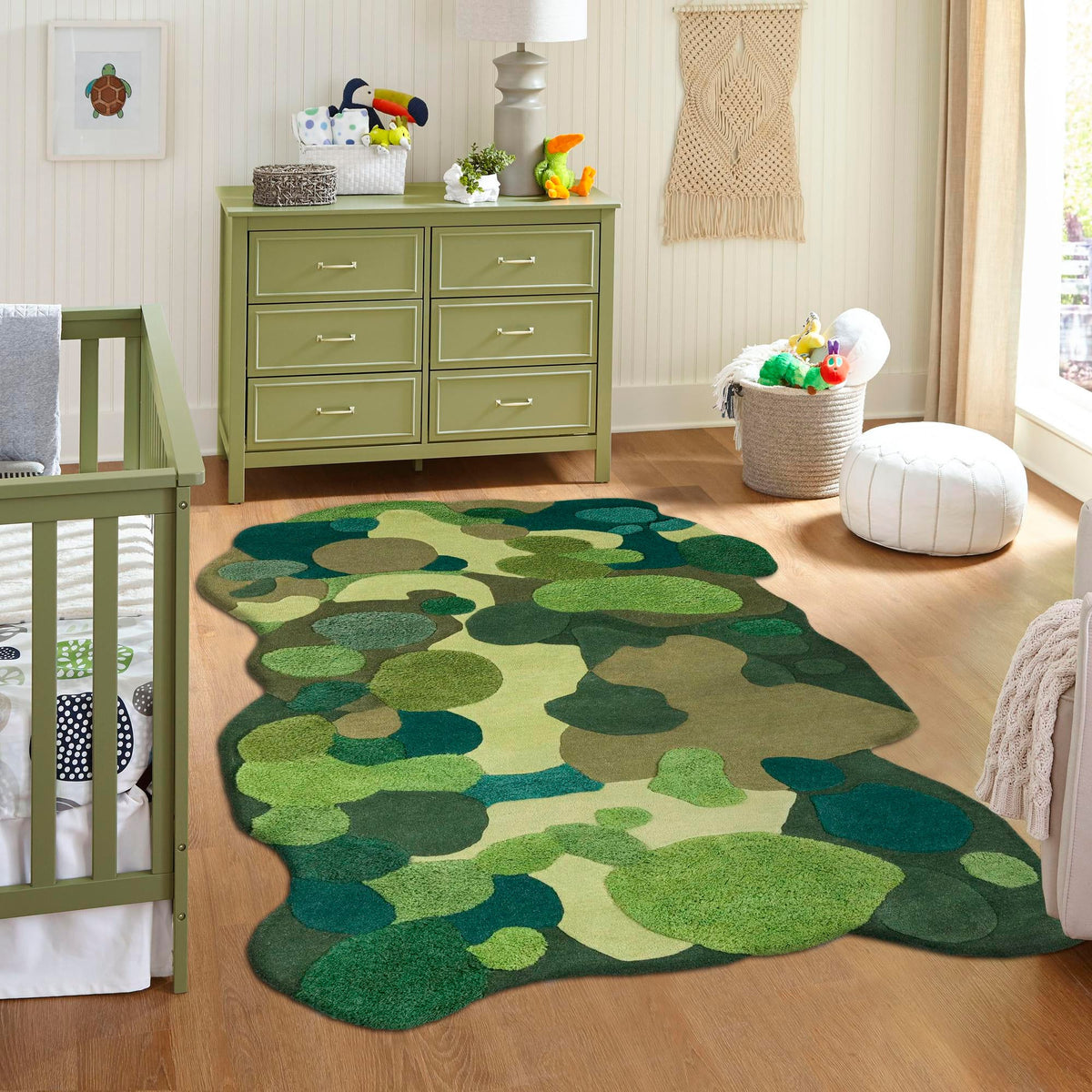 Forest Floor Oasis Collection Area Rug - Fernwood Rectangle Green  lifestyle 13