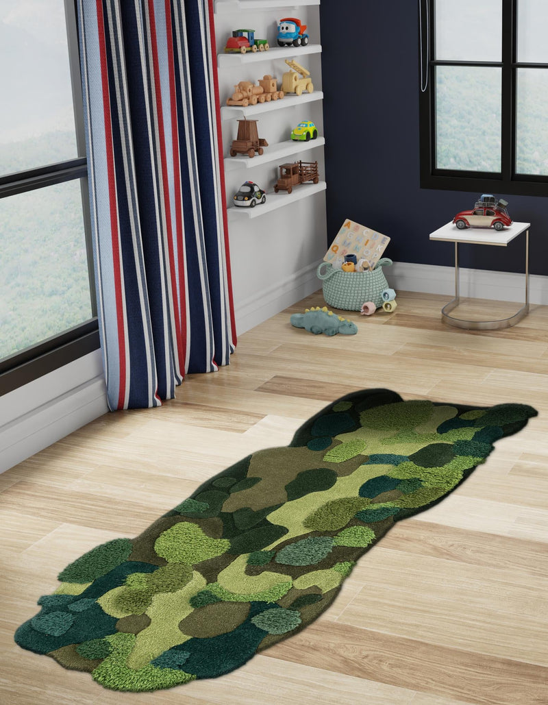 Forest Floor Oasis Collection Area Rug - Fernwood Runner Green  lifestyle 17