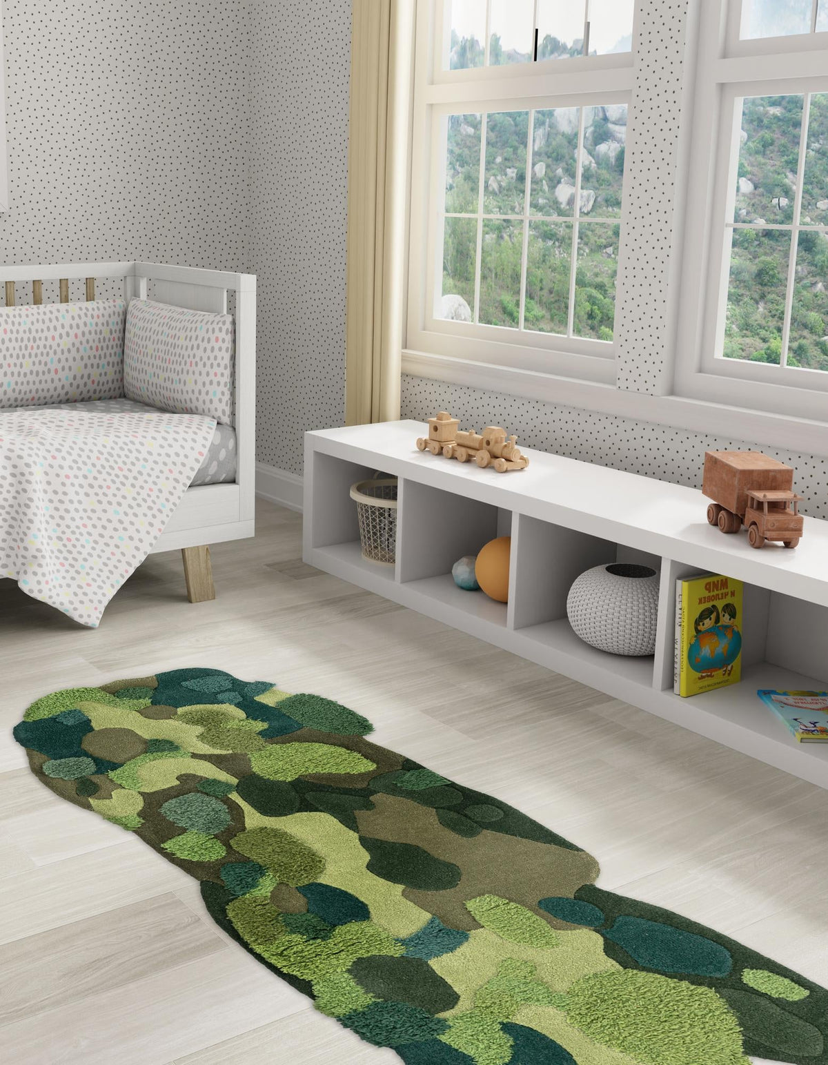 Forest Floor Oasis Collection Area Rug - Fernwood Runner Green  lifestyle 21
