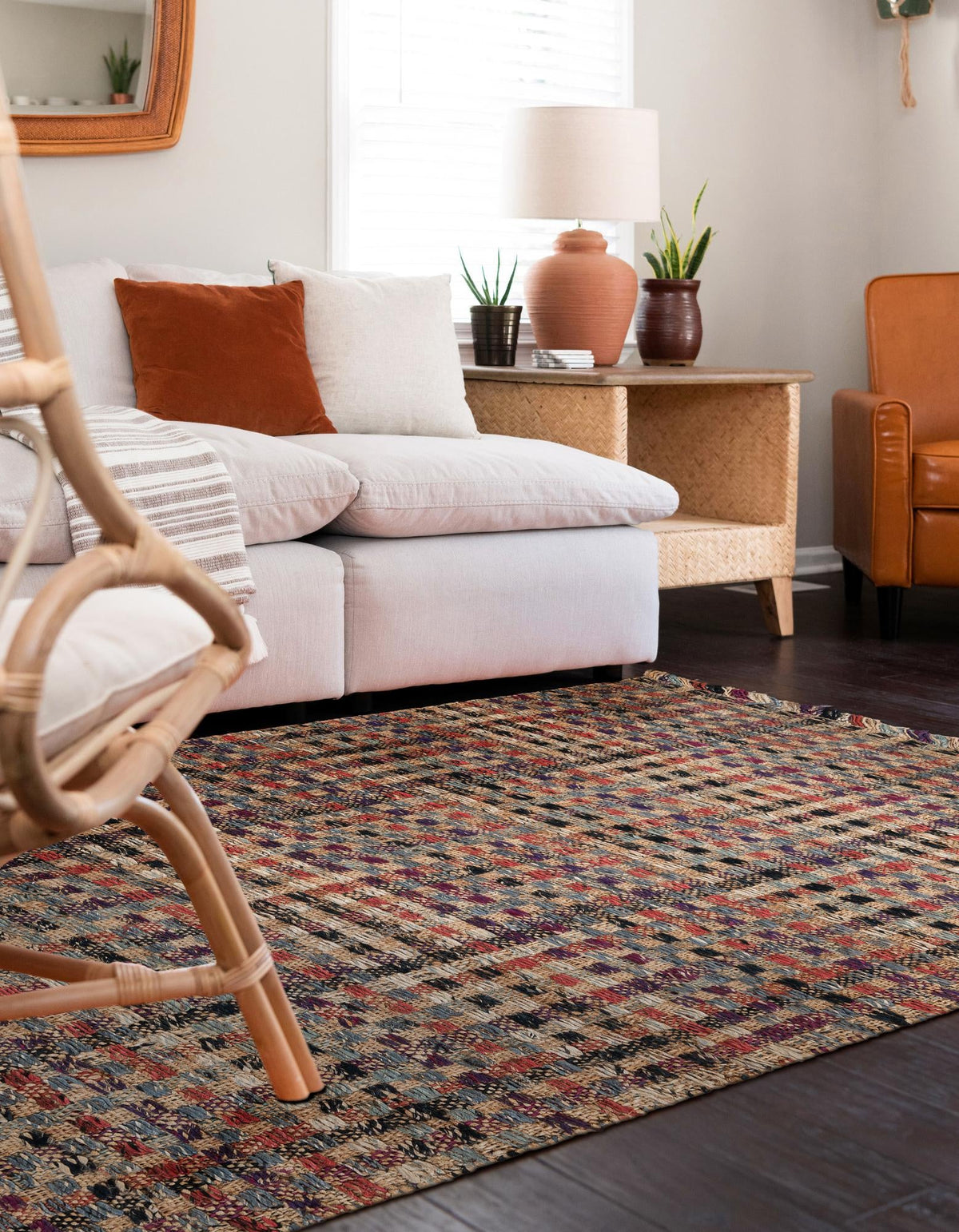 Savannah Jute Collection Area Rug - Malibu Rectangle Multi  lifestyle 3