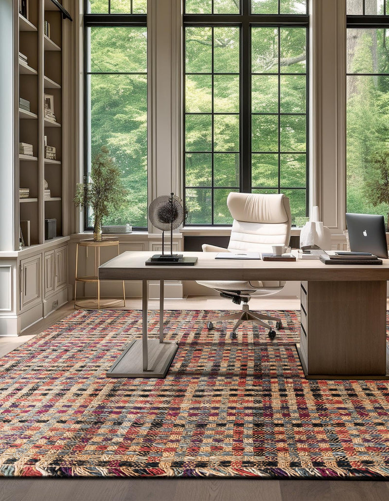 Savannah Jute Collection Area Rug - Malibu Square Multi  lifestyle 25