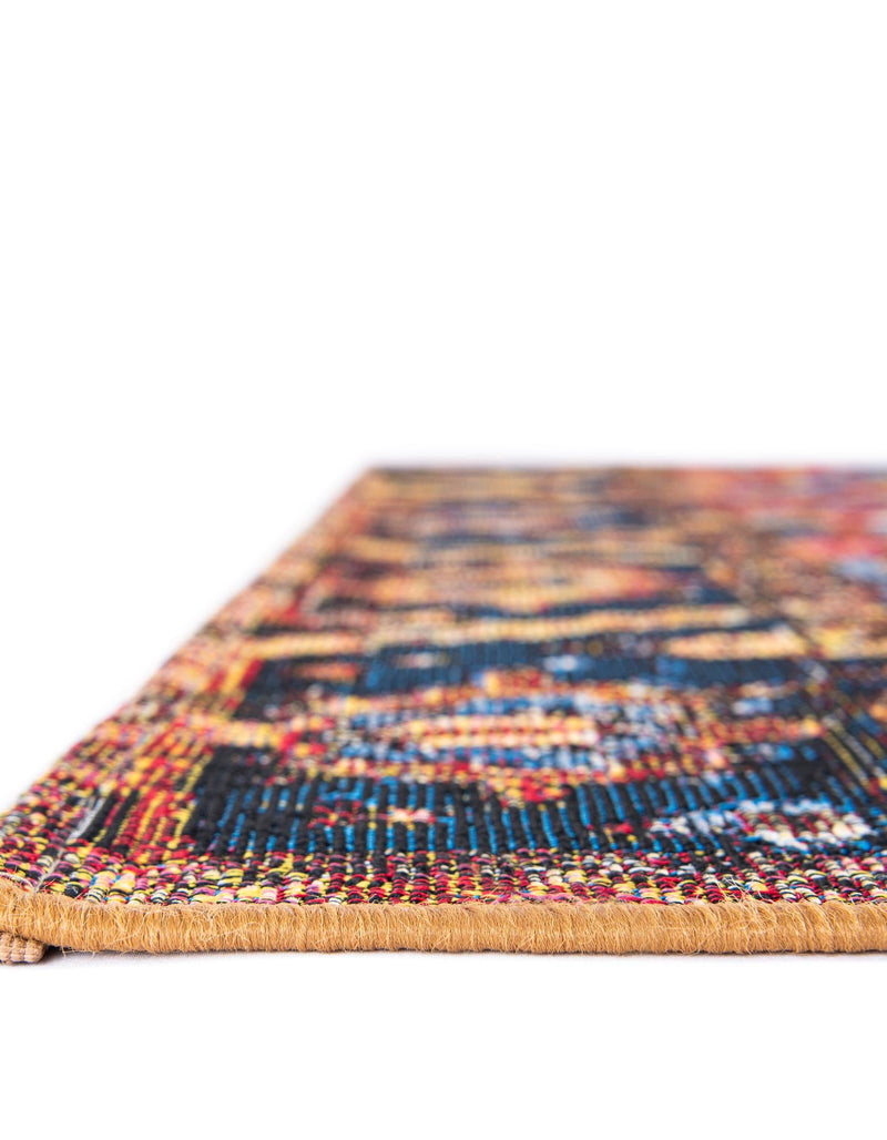 Patio Elegance Collection Area Rug -  Garden Rectangle Rust Red and Blue  lifestyle 14