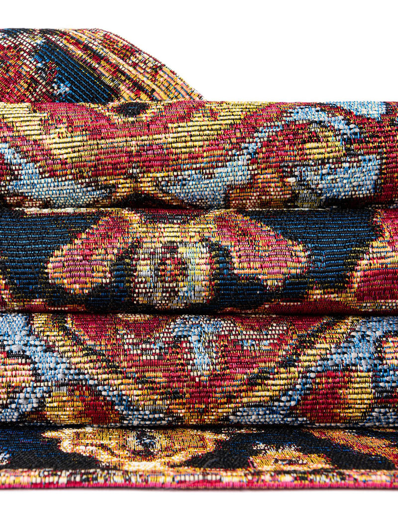 Patio Elegance Collection Area Rug -  Garden Rectangle Rust Red and Blue  lifestyle 21