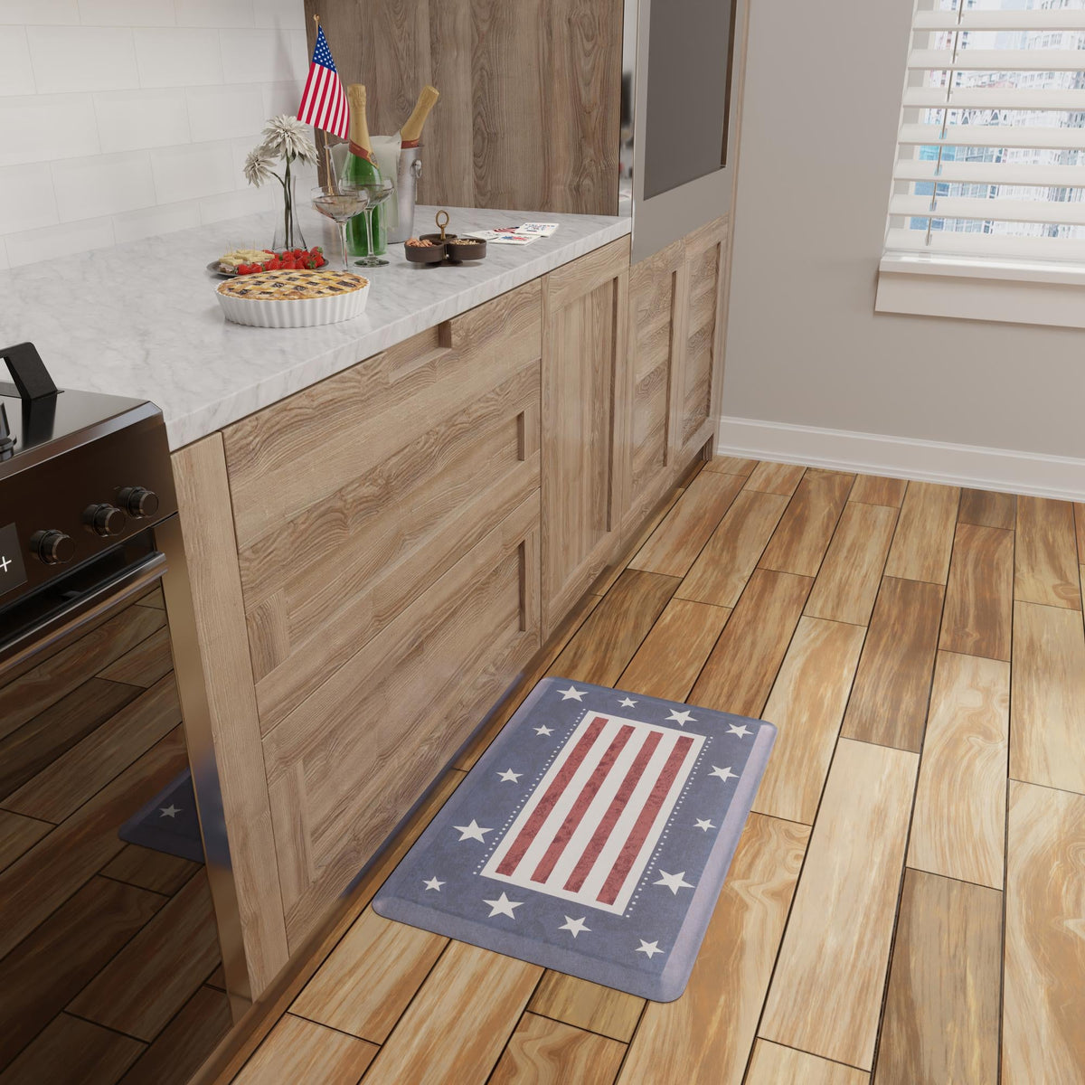 Cozy Haven Mat Collection Area Rug -  Hideaway Rectangle Red and Blue  lifestyle 12