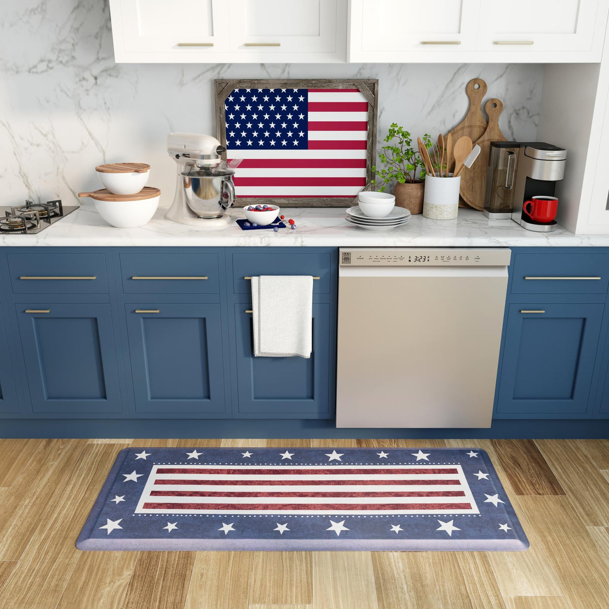 Cozy Haven Mat Collection Area Rug -  Hideaway Rectangle Red and Blue  lifestyle 17
