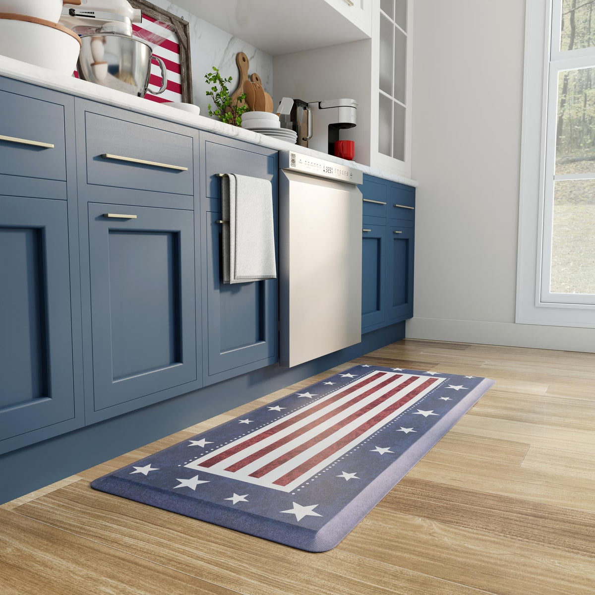 Cozy Haven Mat Collection Area Rug -  Hideaway Rectangle Red and Blue  lifestyle 19