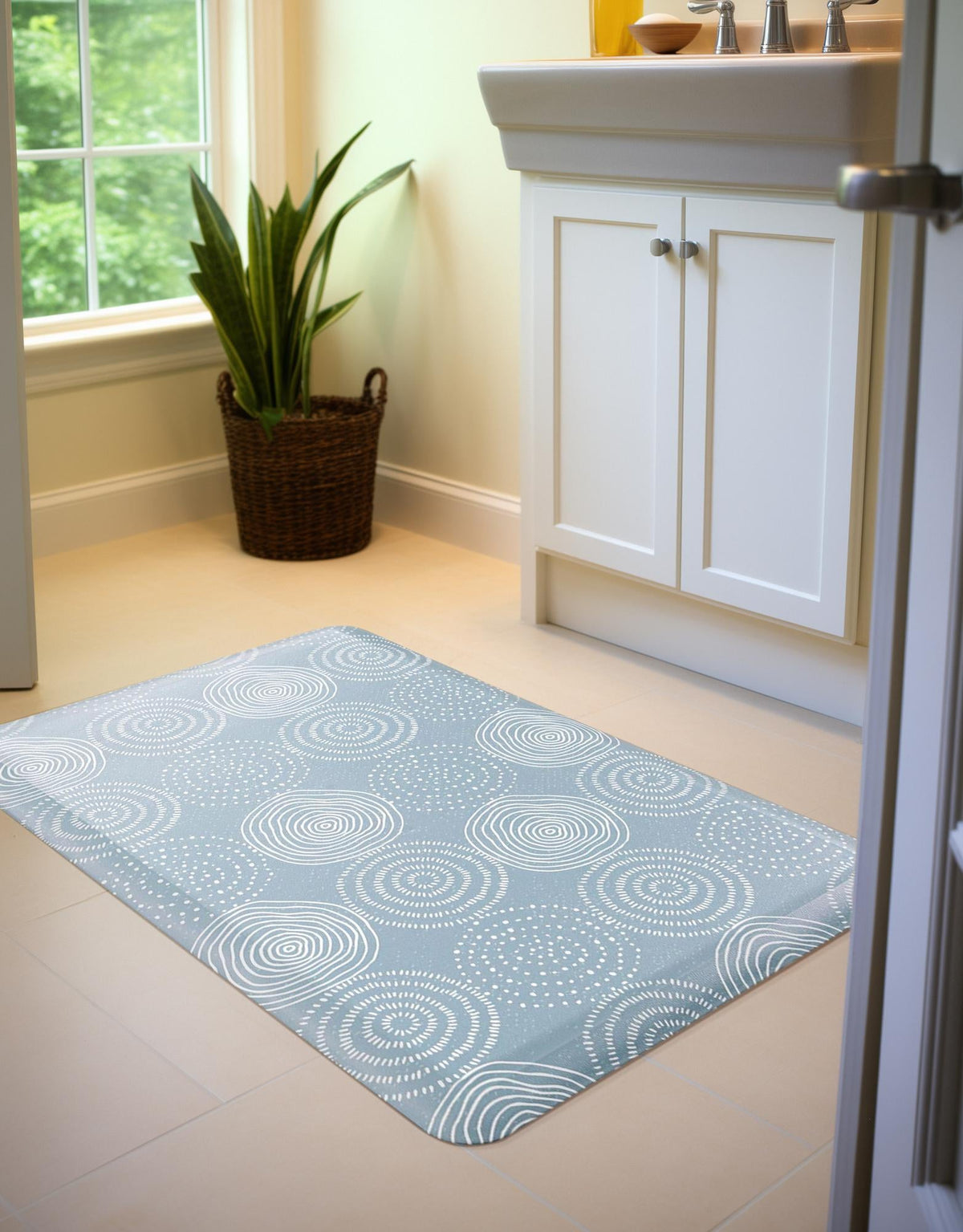 Cozy Haven Mat Collection Area Rug -  Lodge Rectangle Blue  lifestyle 4