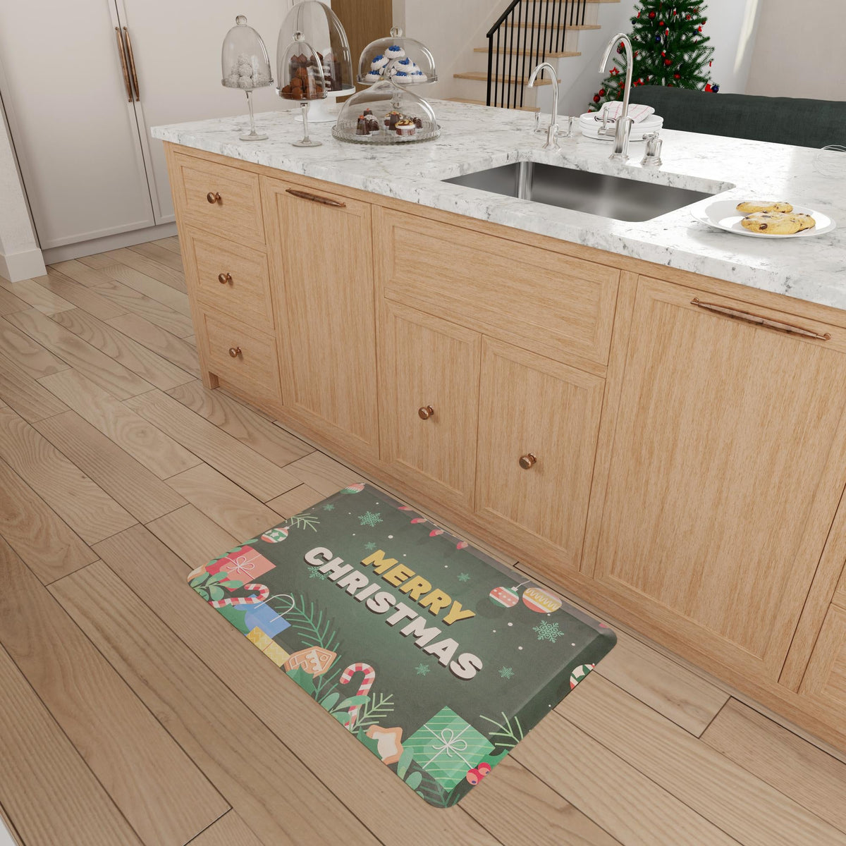 Cozy Haven Mat Collection Area Rug -  Calm Rectangle Green  lifestyle 11