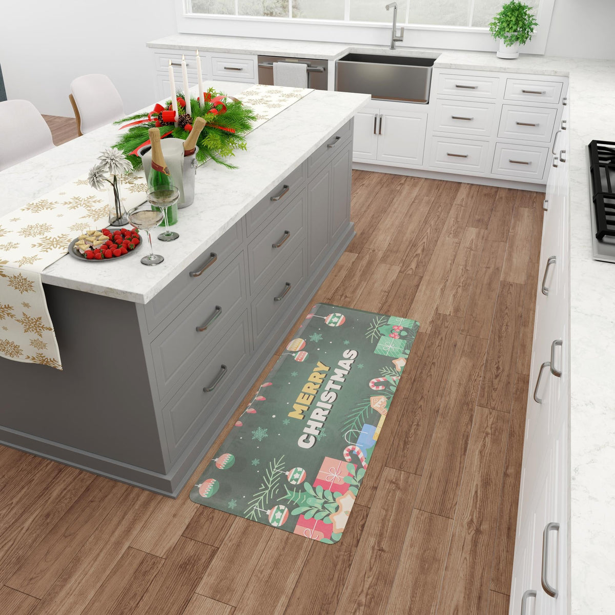 Cozy Haven Mat Collection Area Rug -  Calm Rectangle Green  lifestyle 12