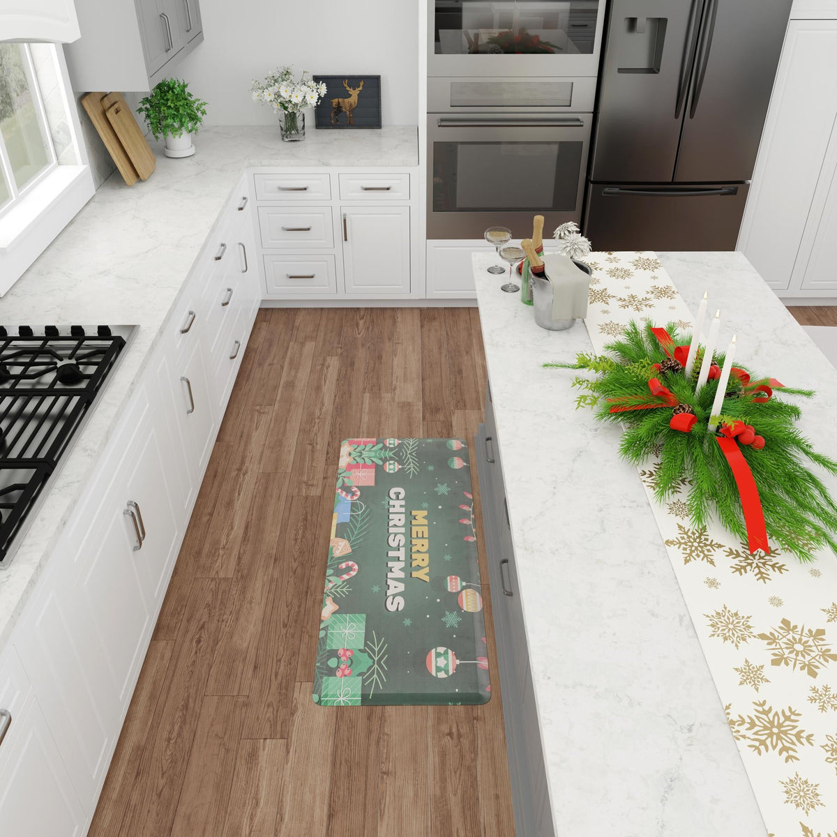 Cozy Haven Mat Collection Area Rug -  Calm Rectangle Green  lifestyle 14