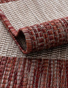 Patio Stripe Harmony Collection Area Rug -  Veranda Square Rust Red  lifestyle 12