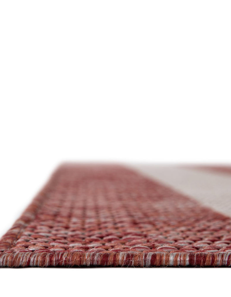Patio Stripe Harmony Collection Area Rug -  Veranda Square Rust Red  lifestyle 13