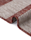 Patio Stripe Harmony Collection Area Rug -  Veranda Square Rust Red  lifestyle 16