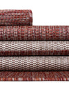 Patio Stripe Harmony Collection Area Rug -  Veranda Square Rust Red  lifestyle 20