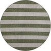 Patio Stripe Harmony Collection Area Rug -  Veranda Round Green Main