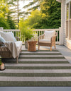 Patio Stripe Harmony Collection Area Rug -  Veranda Square Green  lifestyle 6