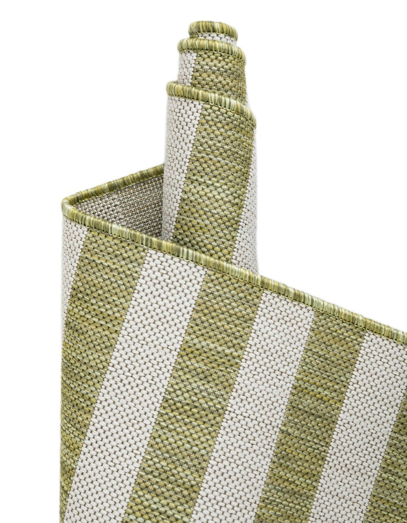 Seaside Stripes Collection Area Rug - Cabana (Green) Rectangle Green  lifestyle 45