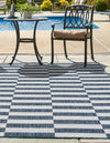 Patio Stripe Harmony Collection Area Rug - Cabana (Blue) Square Blue  lifestyle 4