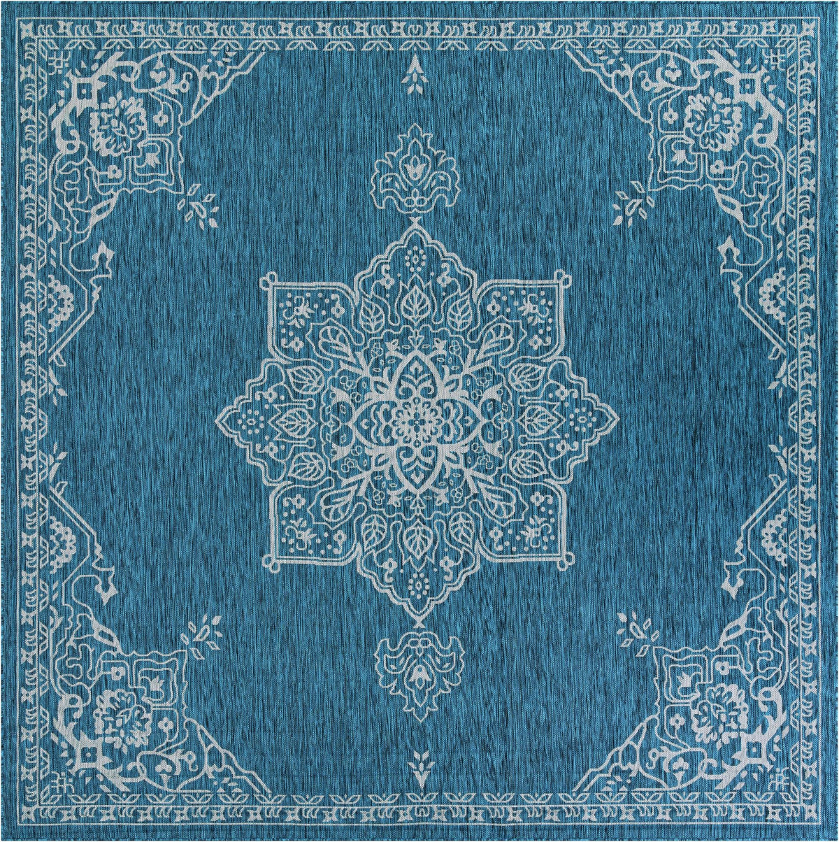 Patio Heritage Collection Area Rug -  Charleston (Teal) Square Teal  lifestyle 58
