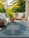 Patio Heritage Collection Area Rug -  Charleston (Teal) Square Teal  lifestyle 23