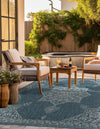 Patio Heritage Collection Area Rug -  Charleston (Teal) Square Teal  lifestyle 31