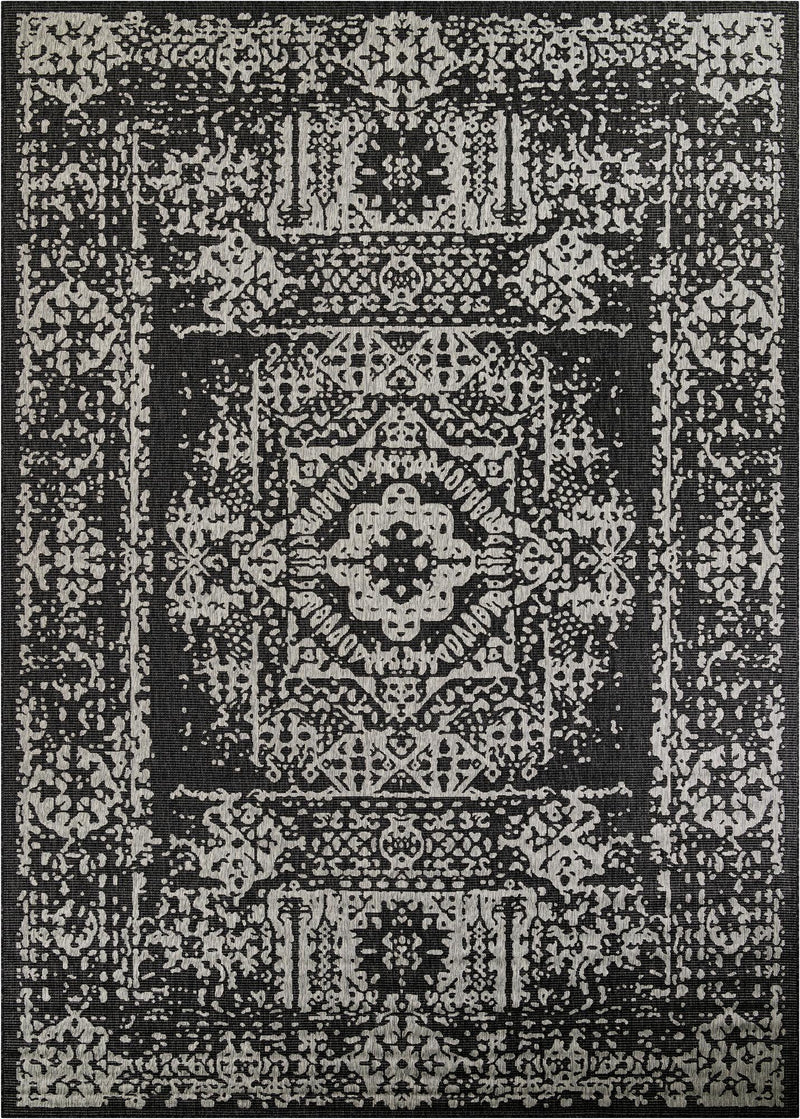 Patio Heritage Collection Area Rug - Savannah (Charcoal Gray) Rectangle Charcoal Gray  lifestyle 2