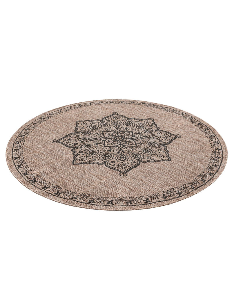 Patio Heritage Collection Area Rug -  Charleston (Beige) Round Beige  lifestyle 22