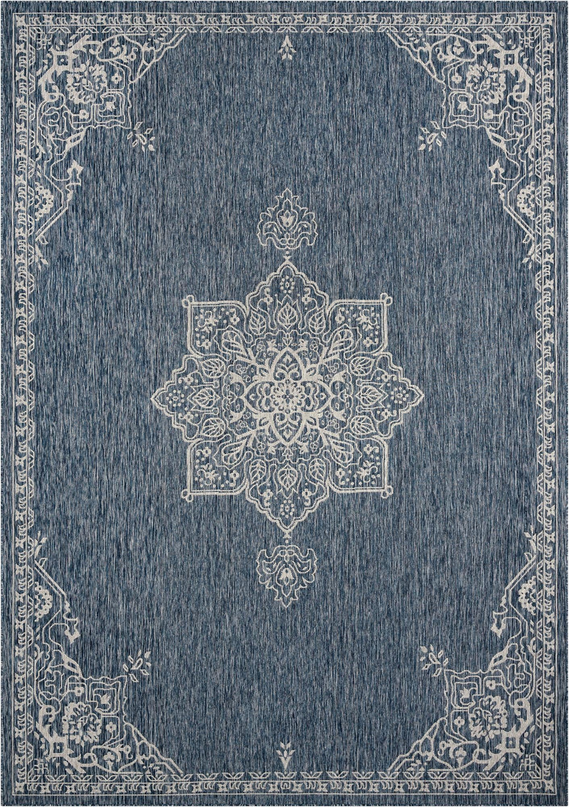 Patio Heritage Collection Area Rug -  Charleston (Blue) Rectangle Blue  lifestyle 2