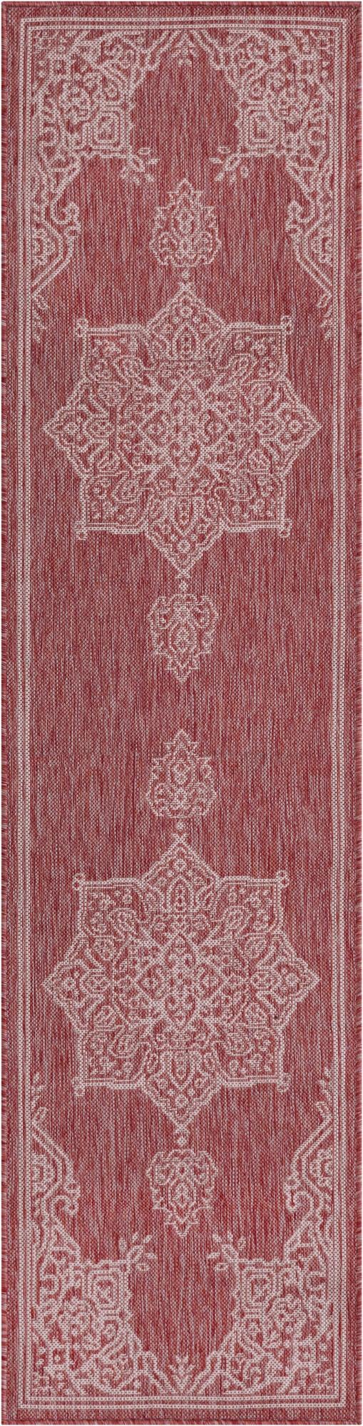 Patio Heritage Collection Area Rug -  Charleston (Rust Red) Runner Rust Red  lifestyle 41