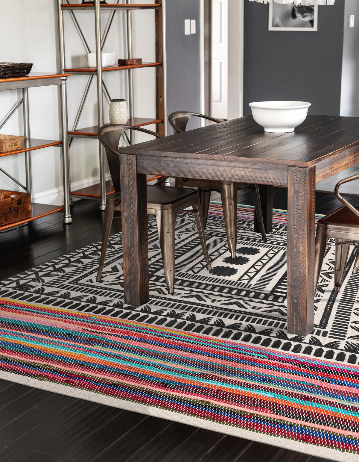 Thar Cotton Collection Area Rug -  Kovalam Rectangle Multi  lifestyle 3