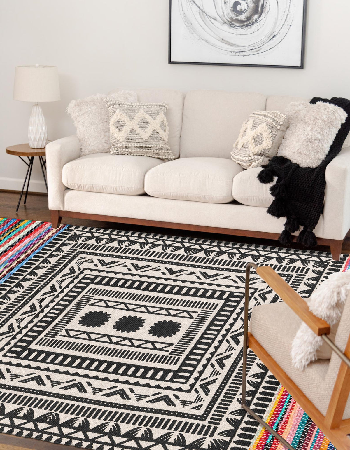 Thar Cotton Collection Area Rug -  Kovalam Rectangle Multi  lifestyle 7