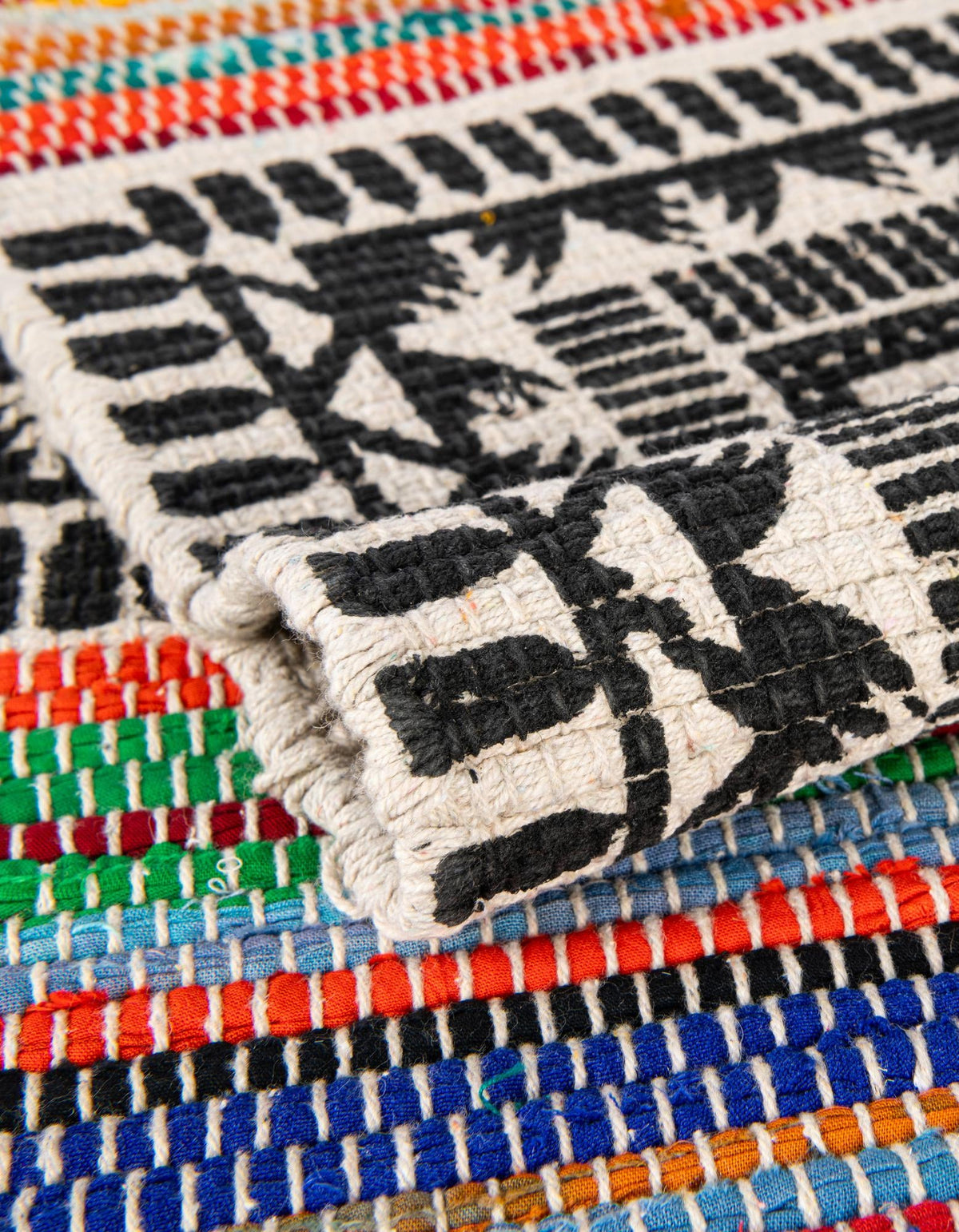 Thar Cotton Collection Area Rug -  Kovalam Rectangle Multi  lifestyle 13