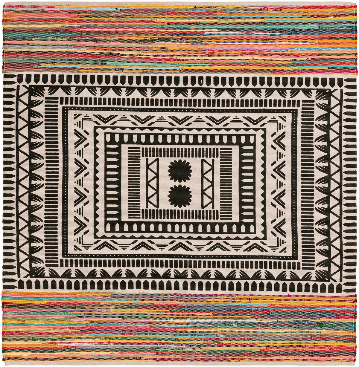 Thar Cotton Collection Area Rug -  Kovalam Square Multi  lifestyle 43