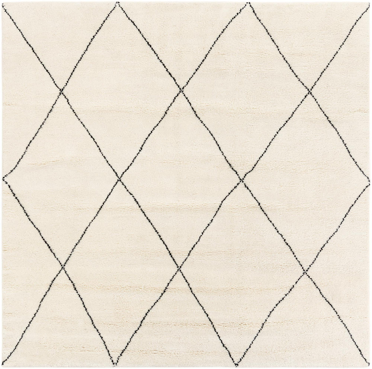 Zouina Berber Wool Collection Area Rug - Atlas Square Ivory and Black  lifestyle 22