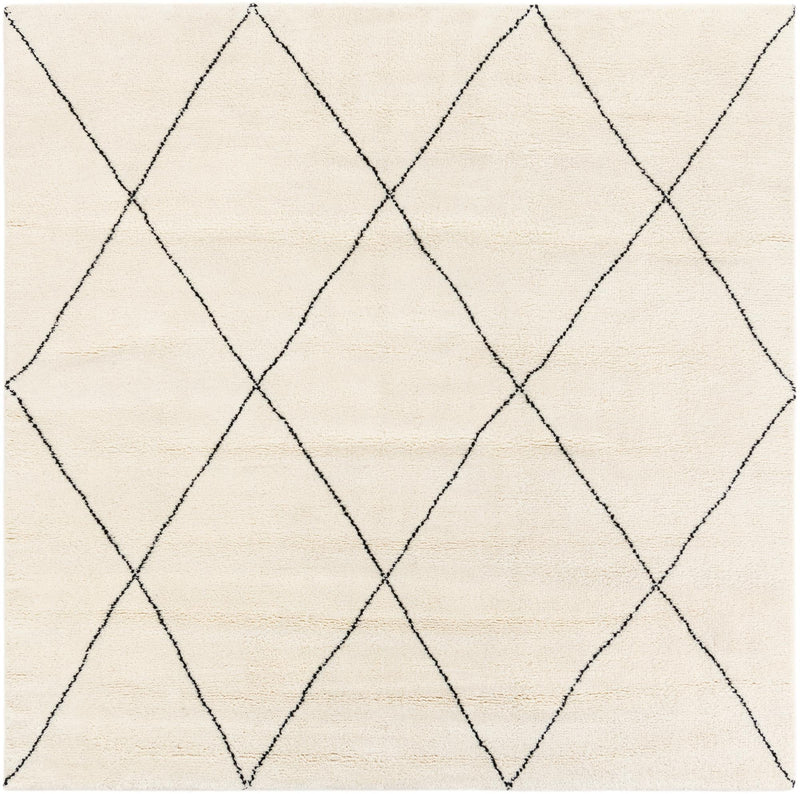 Zouina Berber Wool Collection Area Rug - Atlas Square Ivory and Black  lifestyle 22