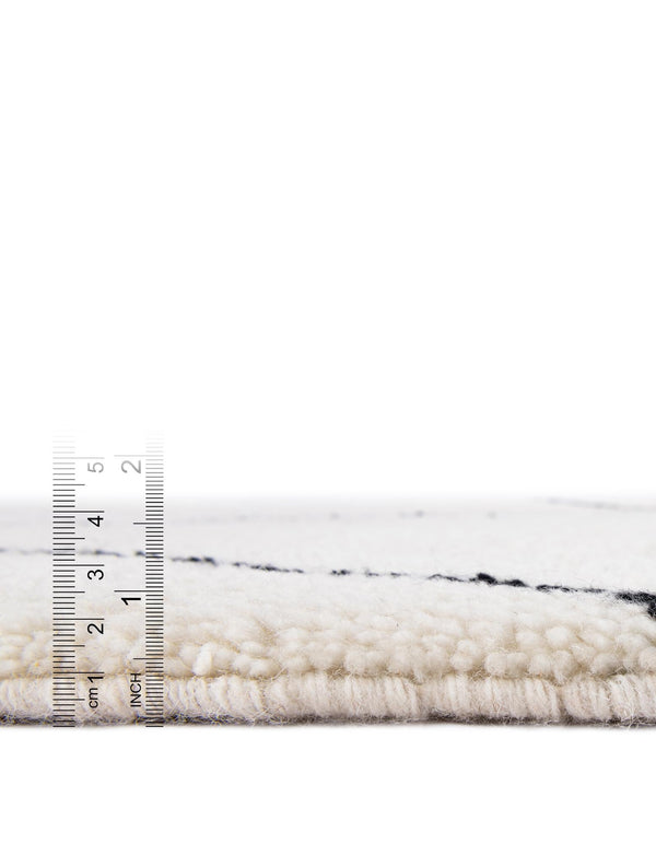 Zouina Berber Wool Collection Area Rug - Atlas Rectangle Ivory and Black  lifestyle 12