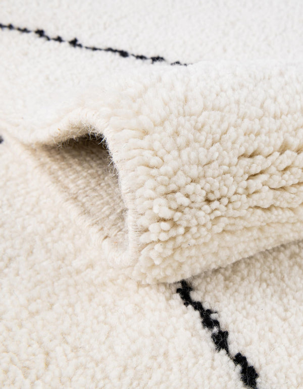 Zouina Berber Wool Collection Area Rug - Atlas Rectangle Ivory and Black  lifestyle 13