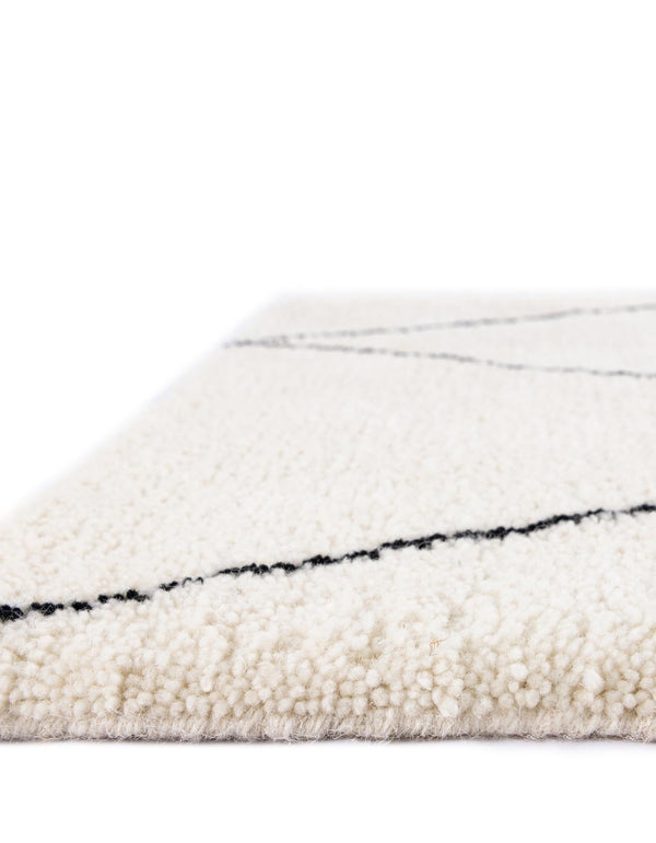 Zouina Berber Wool Collection Area Rug - Atlas Rectangle Ivory and Black  lifestyle 14