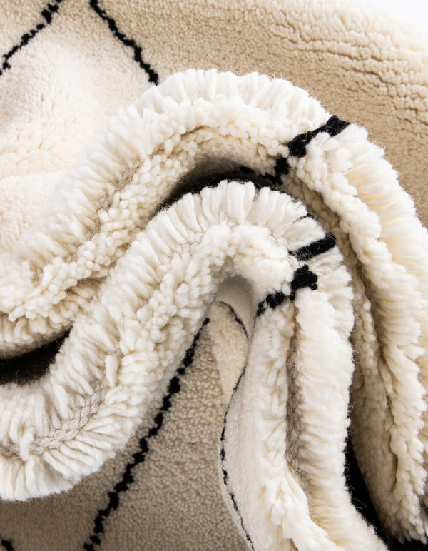 Zouina Berber Wool Collection Area Rug - Atlas Rectangle Ivory and Black  lifestyle 15