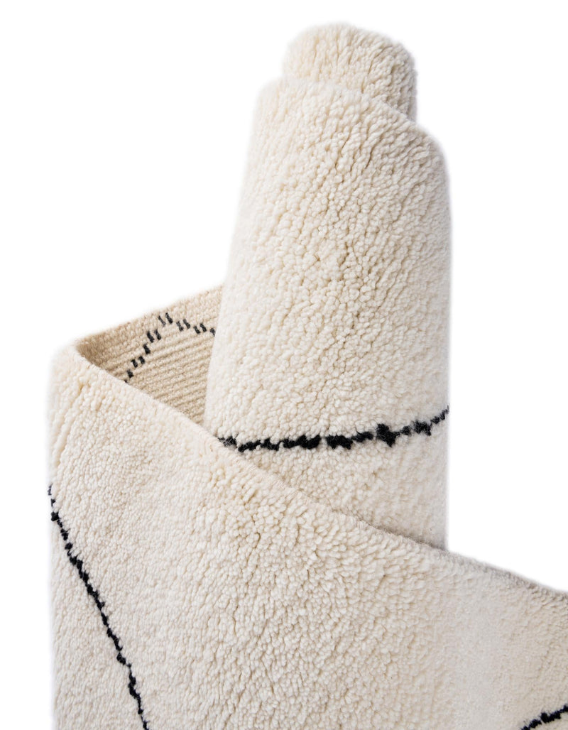 Zouina Berber Wool Collection Area Rug - Atlas Rectangle Ivory and Black  lifestyle 18