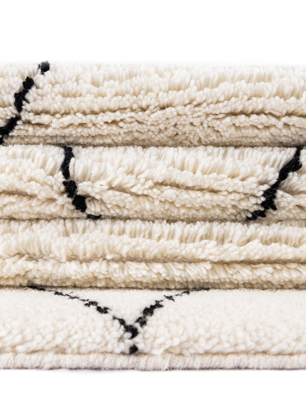 Zouina Berber Wool Collection Area Rug - Atlas Rectangle Ivory and Black  lifestyle 21