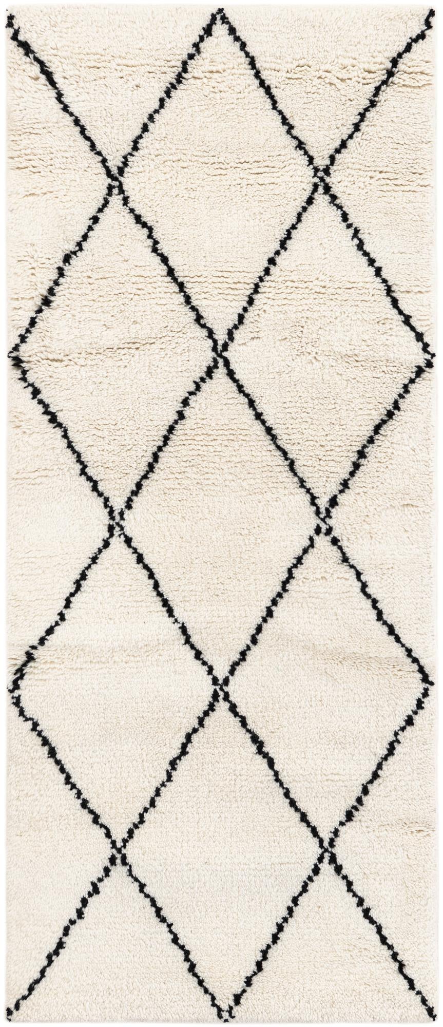 Zouina Berber Wool Collection Area Rug - Atlas Runner Ivory and Black  lifestyle 23