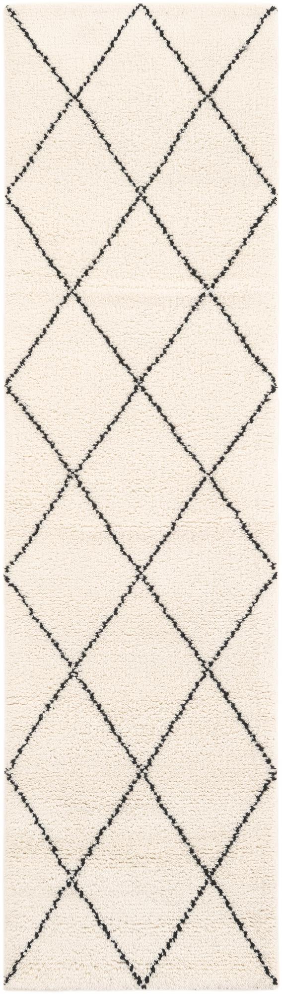 Zouina Berber Wool Collection Area Rug - Atlas Runner Ivory and Black  lifestyle 36