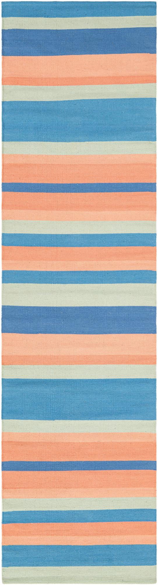 Coastal Stripe Dhurrie Collection Area Rug - Seashore Runner Multi  lifestyle 43